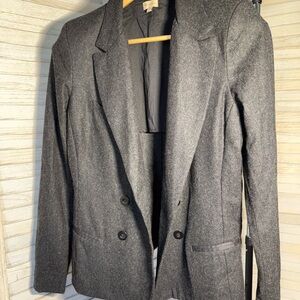 CREMIEUX Charcoal Grey Wool Blend Double Breasted Blazer - Size 8